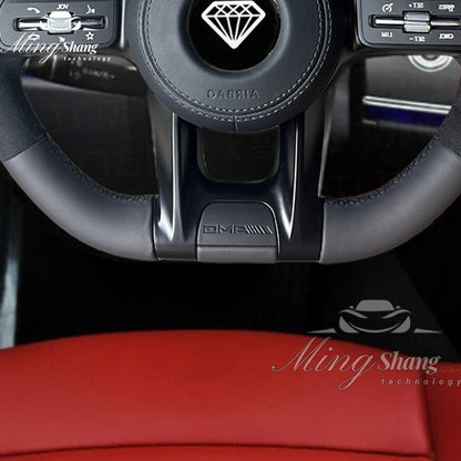 The matte leather Alcantara steering wheel is suitable for Mercedes-Benz GLE GLA GLC GLK CLA CLS SLC ML W221 W222 W463 W201 W168