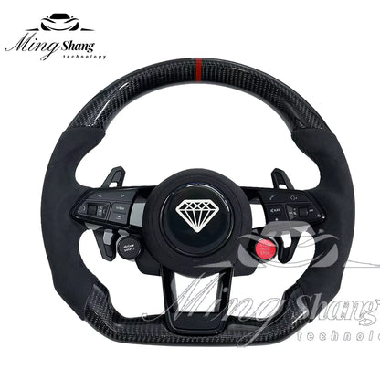 Custom R8 Steering Wheel for Audi A3 A4 A5 A6 A7 A8 S3 S4 S5 S6 S7 S8 Q3 Q5 Q7 Q8 SQ5 SQ7 SQ8 RSQ5 RSQ7 RSQ8 RS3 RS4 RS5 RS6 RS7 R8