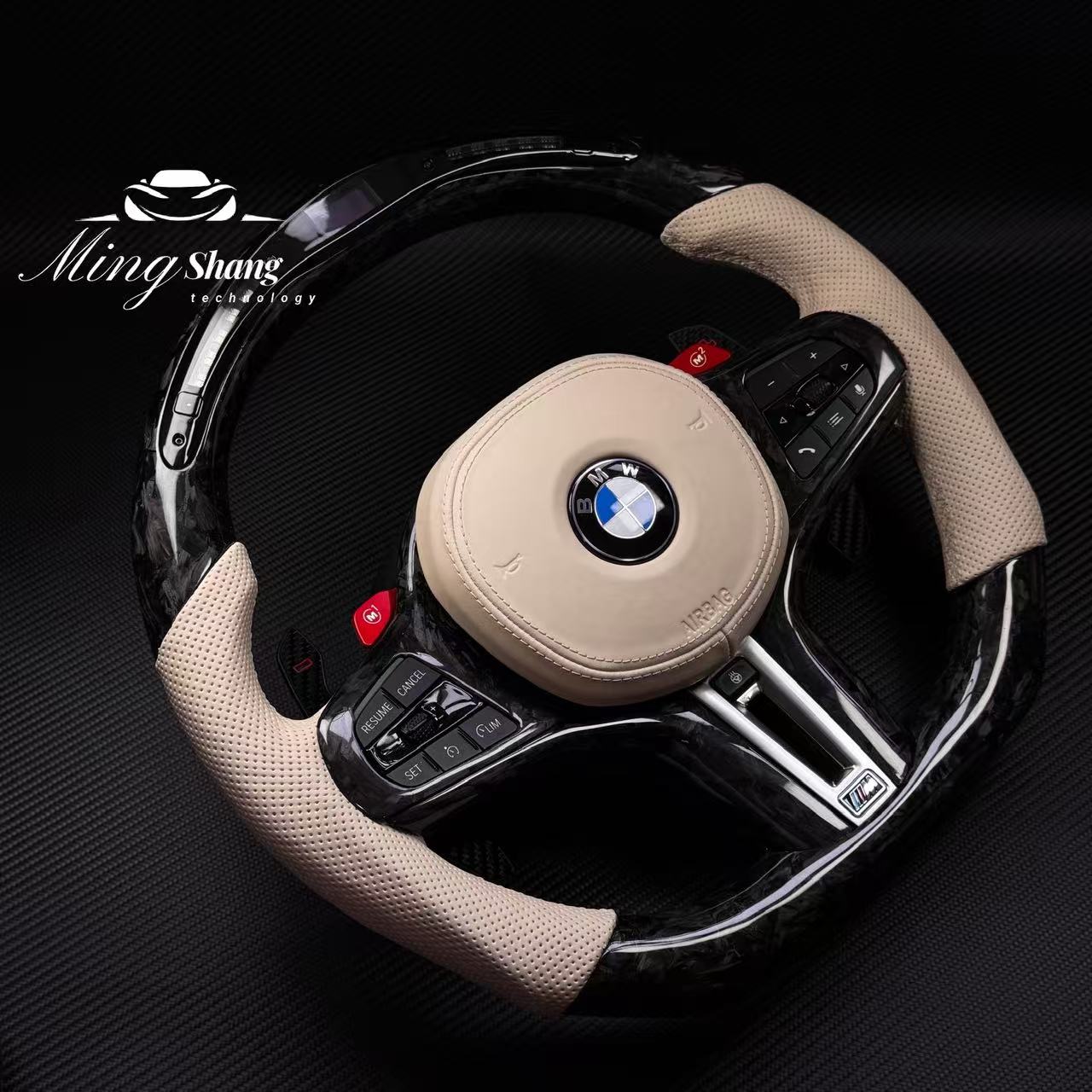 MT Auto Modification Leather Carbon Fiber LED Steering Wheel for BMW G20 G30 G38 G11 G12 G01 G02 M3 M4 Car Steering Wheel