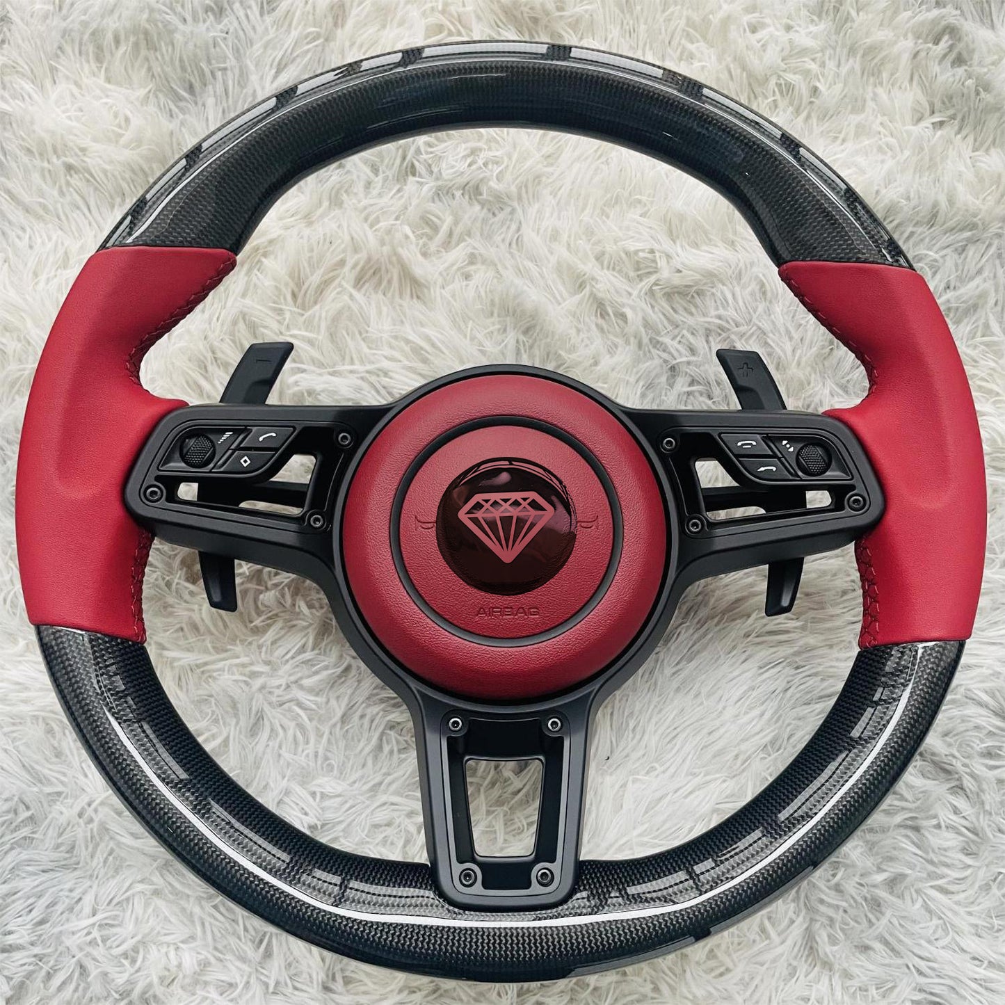 Sporty Carbon Fiber Car Steering Wheels Are Suitable for Porsche 911 992 Panamera Cayman Taycan Tayenne Macan Boxster 718Cayenne