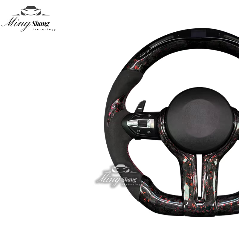 The red foil carbon fiber AUTO steering wheel is suitable for BMW E90 E91 E92 E93 E70 E71 E72 E53 F10 F30 F21 F22 F46 F30 F35 M3