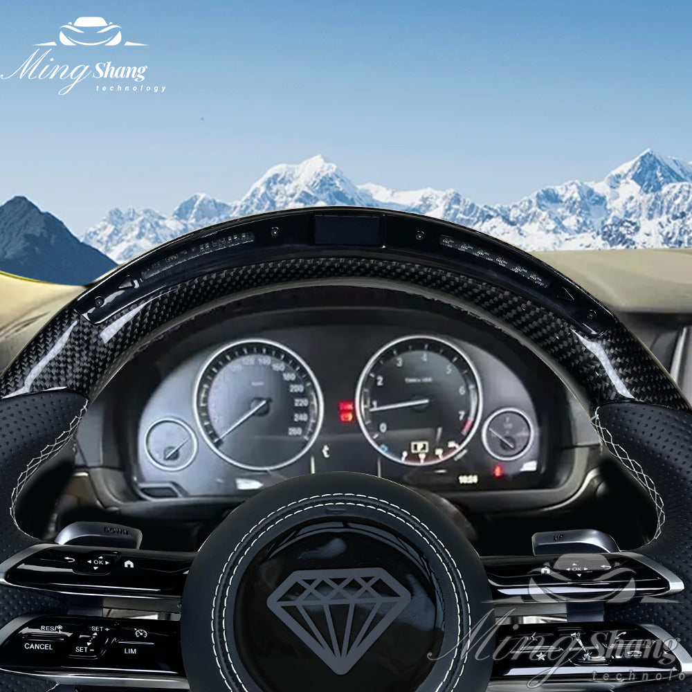 The LED forged carbon fiber steering wheel is suitable for Mercedes W116 W221 W222 W210 W202 W204 W463 W460 W638 W242 W245 ML GL