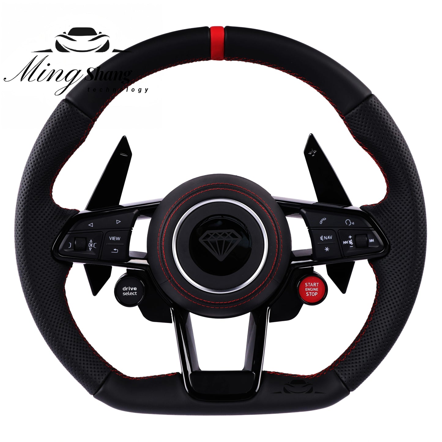 RS Steering wheel for Audi A3 A4 A5 A6 A7 A8 S3 S4 S5 S6 S7 S8 Q3 Q5 Q7 Q8 SQ5 SQ7 SQ8 RSQ5 RSQ7 RSQ8 RS3 RS4 RS5 RS6 RS7 R8