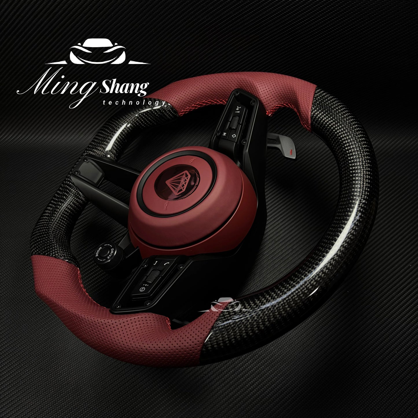 AUTO OHC Sports red steering wheel assembly is available for Porsche's new 911 992 718 Paramela Taycan Tayenne Macan Cayman