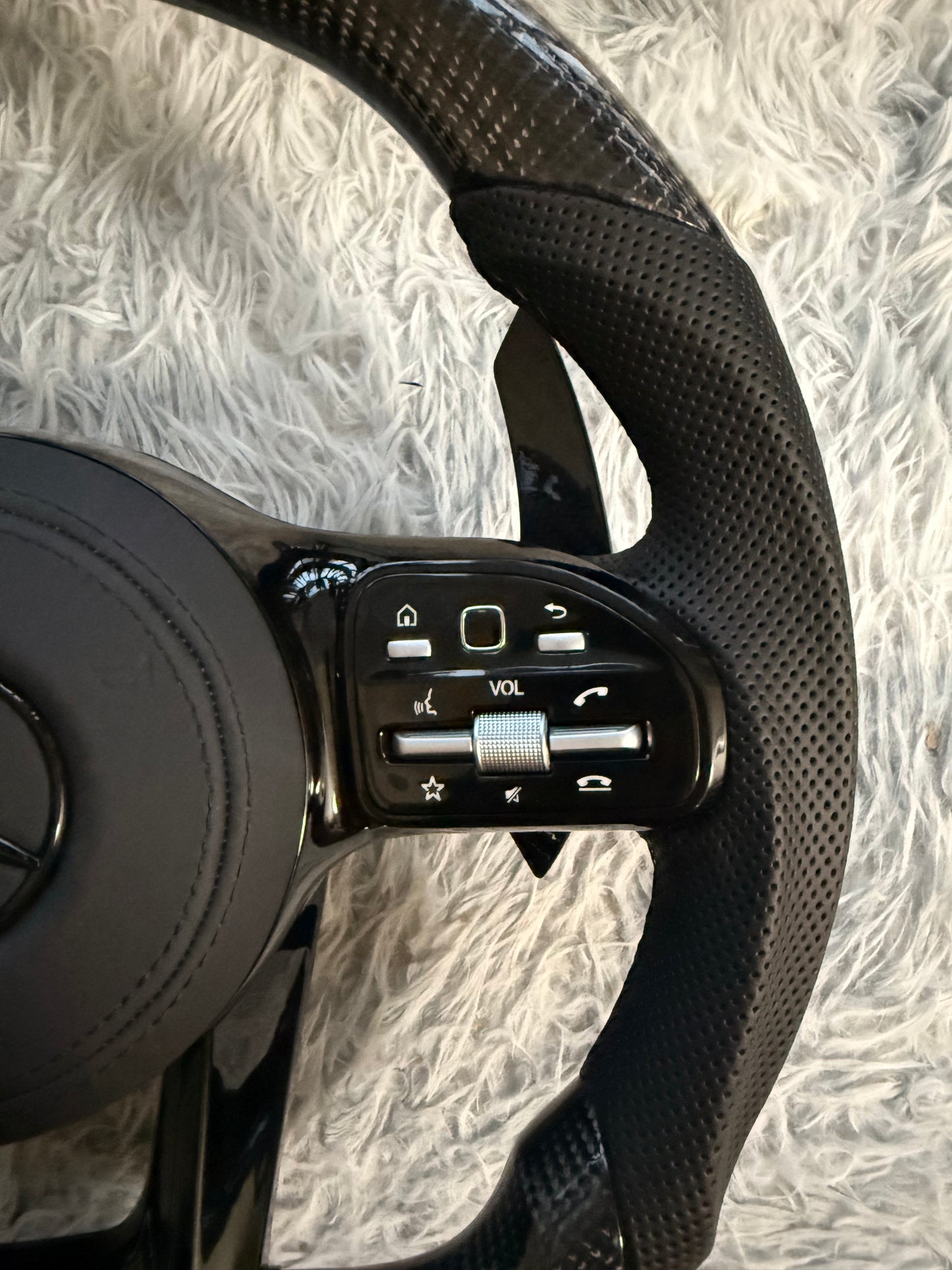 Custom Volante Glossy Black Carbon Steering Wheel for Mercedes Benz W204 W205 W207 W211 W212 W213 W221 W222 GLS CLS C63 AMG GT