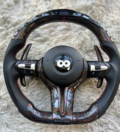 The red foil carbon fiber AUTO steering wheel is suitable for BMW E90 E91 E92 E93 E70 E71 E72 E53 F10 F30 F21 F22 F46 F30 F35 M3