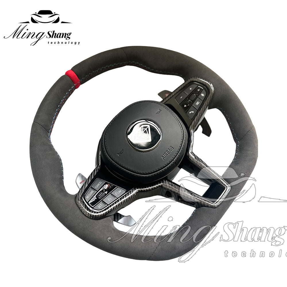 The red-label leather sport steering wheel is suitable for BMW F02 X2 X3 X4 X5 X6 M2 M3 M4 M5 M6 F10 F30 F21 F22 F46 F30 F03 F13 G01 G02 G05 G06 G07 G08 G11 G12 G14 G15 G16 G17 G20 G29 G30 G31 G32 G80 G82 F92 X3