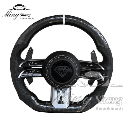 Carbon Fiber Steering Wheel for Mercedes Benz, A35 A45 C63 C43 E53 E63 G63 G500 G55 AMG GT S63 GLE63 GLA45 W223 W213 W205 W204