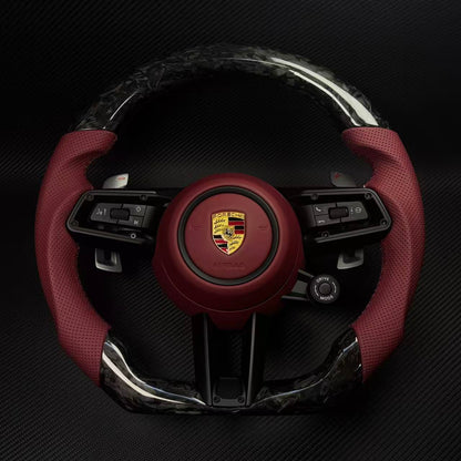 AUTO OHC Sports red steering wheel assembly is available for Porsche's new 911 992 718 Paramela Taycan Tayenne Macan Cayman