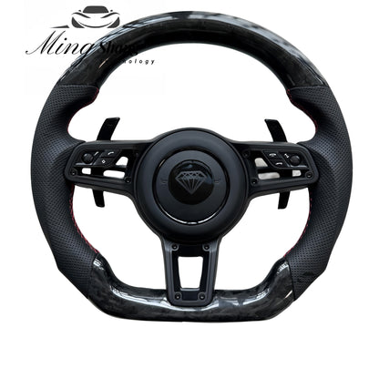 Sporty Carbon Fiber Car Steering Wheels Are Suitable for Porsche 911 992 Panamera Cayman Taycan Tayenne Macan Boxster 718Cayenne