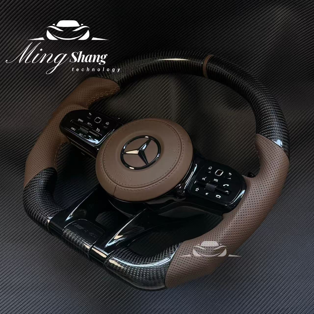 Custom Volante Glossy Black Carbon Steering Wheel for Mercedes Benz W204 W205 W207 W211 W212 W213 W221 W222 GLS CLS C63 AMG GT