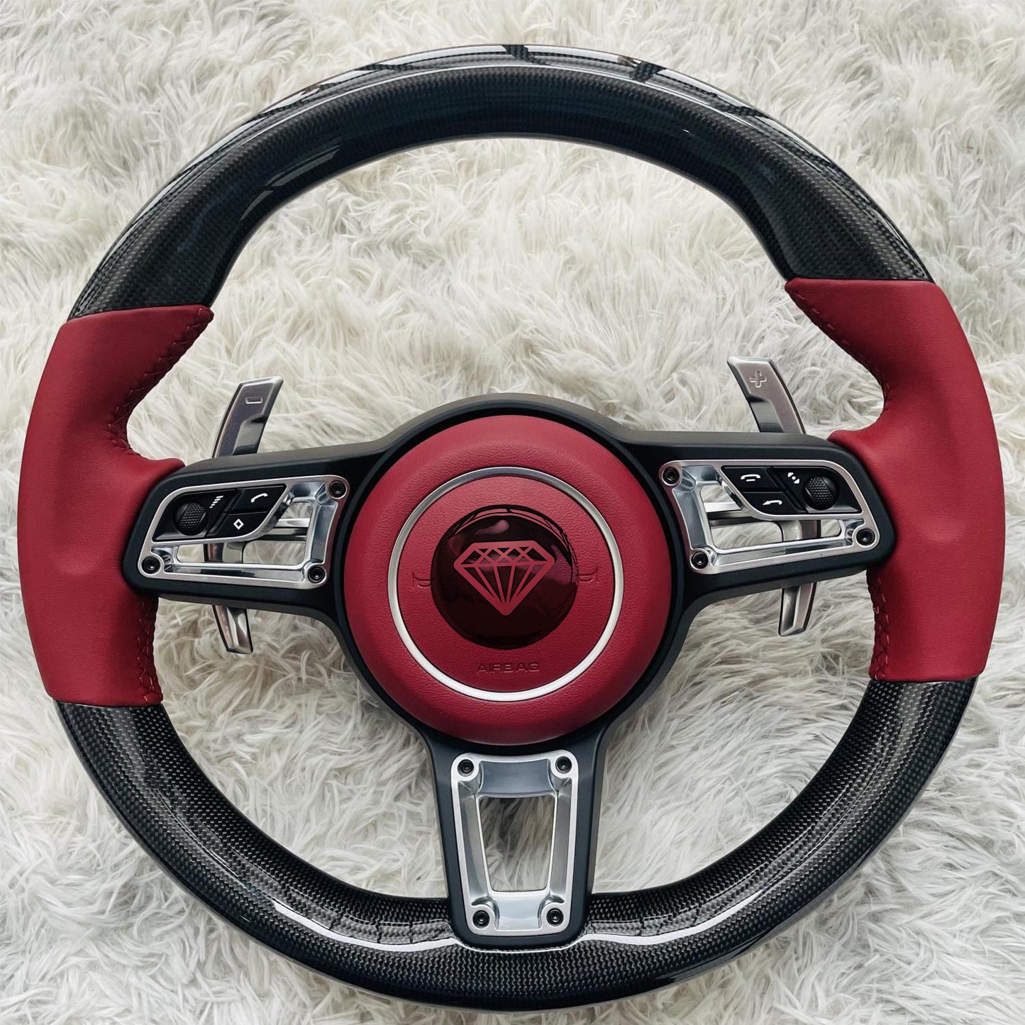 Sporty Carbon Fiber Car Steering Wheels Are Suitable for Porsche 911 992 Panamera Cayman Taycan Tayenne Macan Boxster 718Cayenne