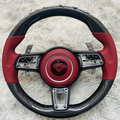 Sporty Carbon Fiber Car Steering Wheels Are Suitable for Porsche 911 992 Panamera Cayman Taycan Tayenne Macan Boxster 718Cayenne