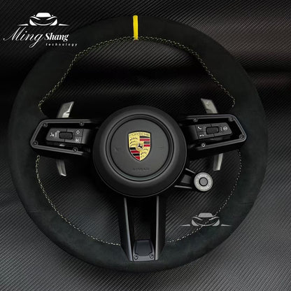 The Auto steering wheel is suitable for Porsche Panamera 718Cayman Tayneen Macan Cayenne Tayman Boxster 911 992 991 981 Tayca GT