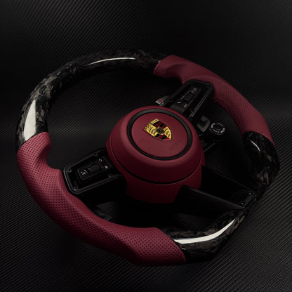 AUTO OHC Sports red steering wheel assembly is available for Porsche's new 911 992 718 Paramela Taycan Tayenne Macan Cayman