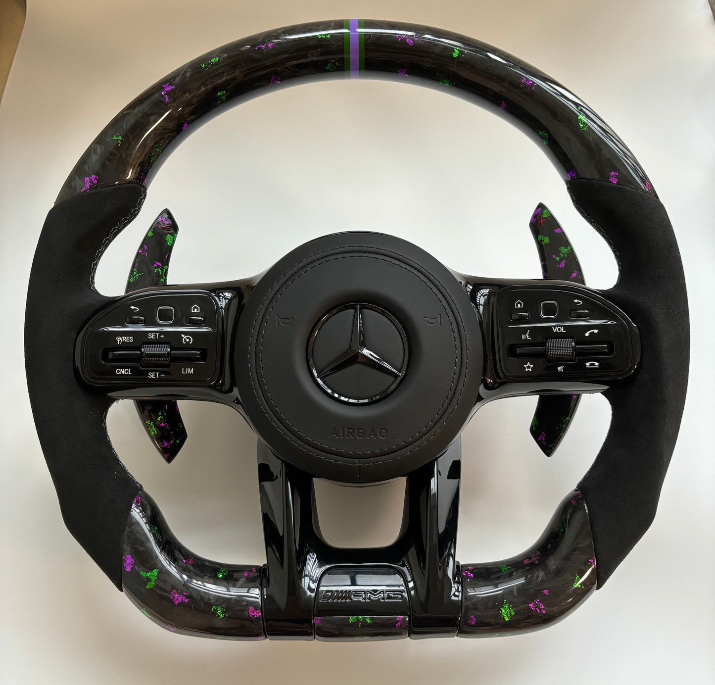 Custom Volante Glossy Black Carbon Steering Wheel for Mercedes Benz W204 W205 W207 W211 W212 W213 W221 W222 GLS CLS C63 AMG GT