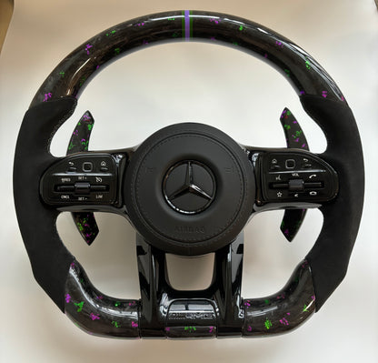 Custom Volante Glossy Black Carbon Steering Wheel for Mercedes Benz W204 W205 W207 W211 W212 W213 W221 W222 GLS CLS C63 AMG GT