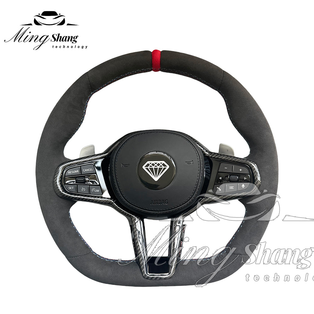 The red-label leather sport steering wheel is suitable for BMW F02 X2 X3 X4 X5 X6 M2 M3 M4 M5 M6 F10 F30 F21 F22 F46 F30 F03 F13 G01 G02 G05 G06 G07 G08 G11 G12 G14 G15 G16 G17 G20 G29 G30 G31 G32 G80 G82 F92 X3