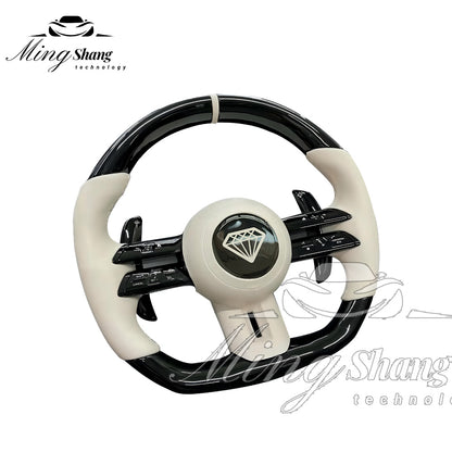 Carbon Fiber Steering Wheel for Mercedes Benz, A35 A45 C63 C43 E53 E63 G63 G500 G55 AMG GT S63 GLE63 GLA45 W223 W213 W205 W204