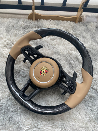 Sporty Carbon Fiber Car Steering Wheels Are Suitable for Porsche 911 992 Panamera Cayman Taycan Tayenne Macan Boxster 718Cayenne
