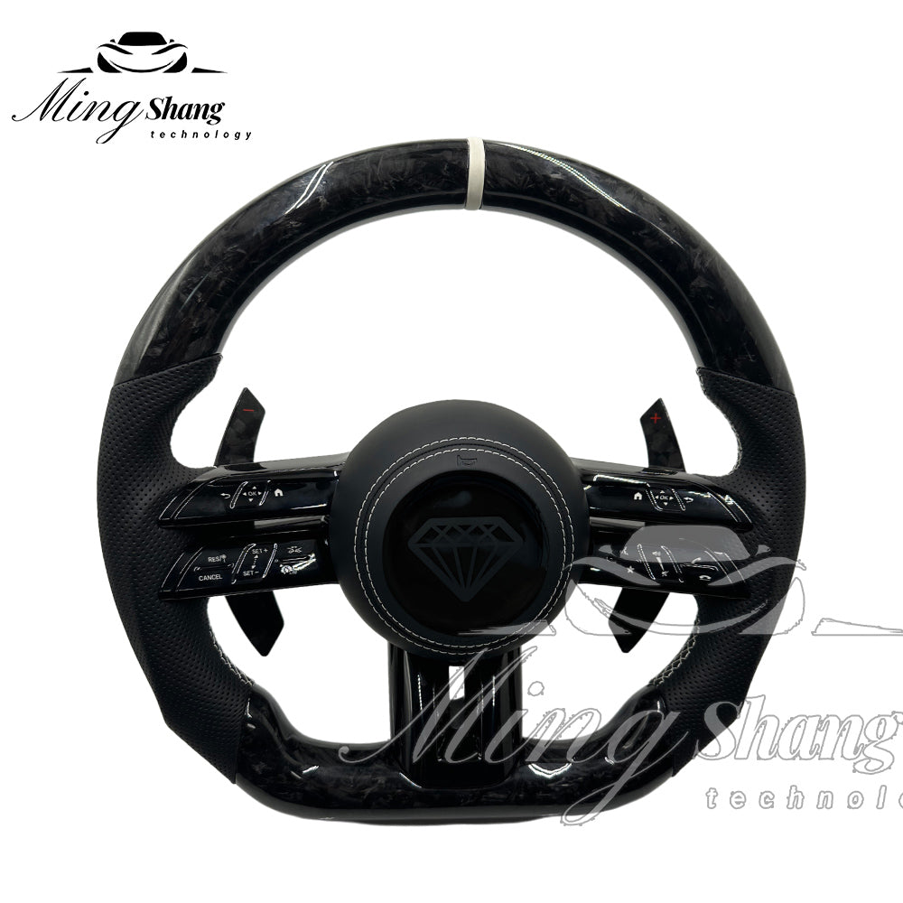 Carbon Fiber Steering Wheel for Mercedes Benz, A35 A45 C63 C43 E53 E63 G63 G500 G55 AMG GT S63 GLE63 GLA45 W223 W213 W205 W204