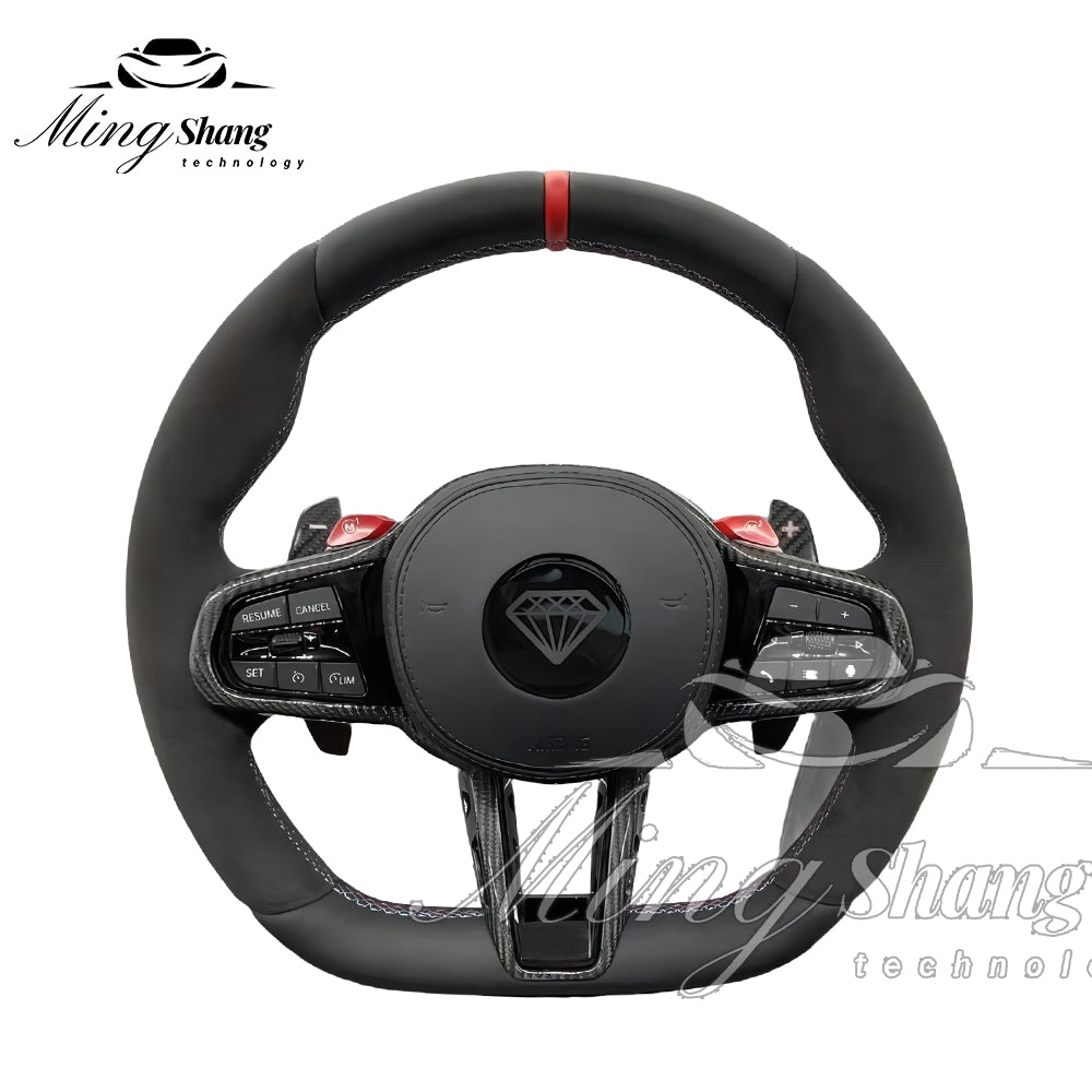 The red-label leather sport steering wheel is suitable for BMW F02 X2 X3 X4 X5 X6 M2 M3 M4 M5 M6 F10 F30 F21 F22 F46 F30 F03 F13 G01 G02 G05 G06 G07 G08 G11 G12 G14 G15 G16 G17 G20 G29 G30 G31 G32 G80 G82 F92 X3